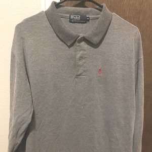 Gray long sleeve Polo by Ralph Lauren